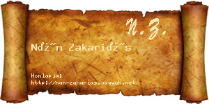 Nán Zakariás névjegykártya